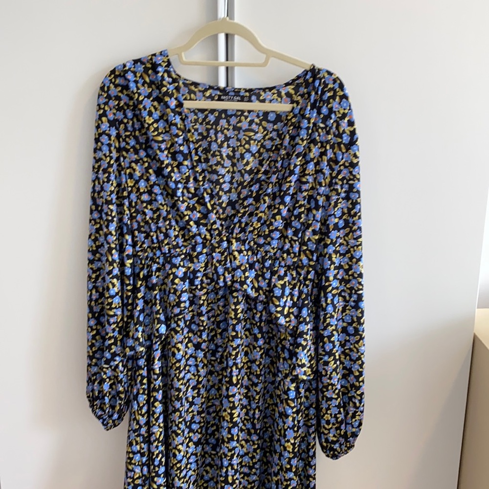 Nasty gal floral print maxi dress size 12